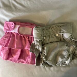 Lot of 2 Washable Dog Diapers - Heat Panty Ruffled Skirt - Large - NWOT